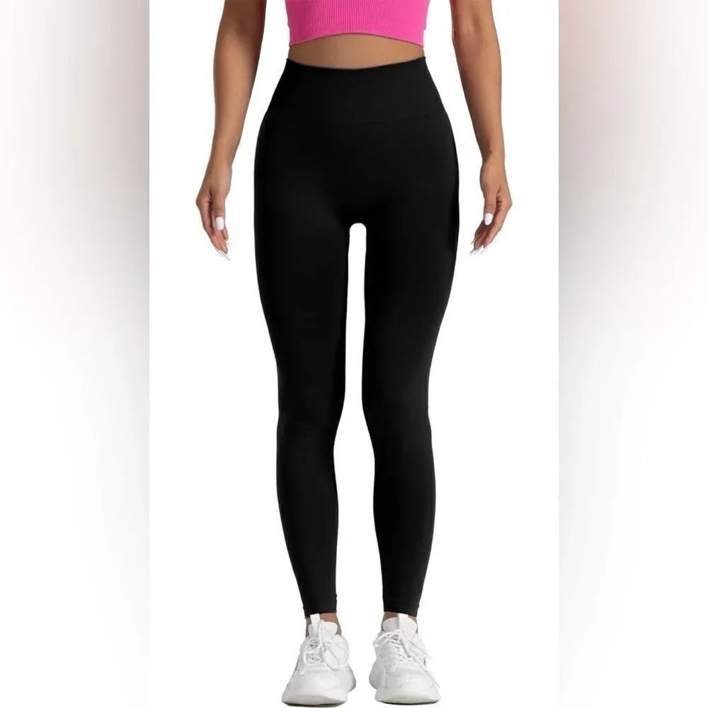 Women’s Black High Waist Workout Legging Seamless Size S